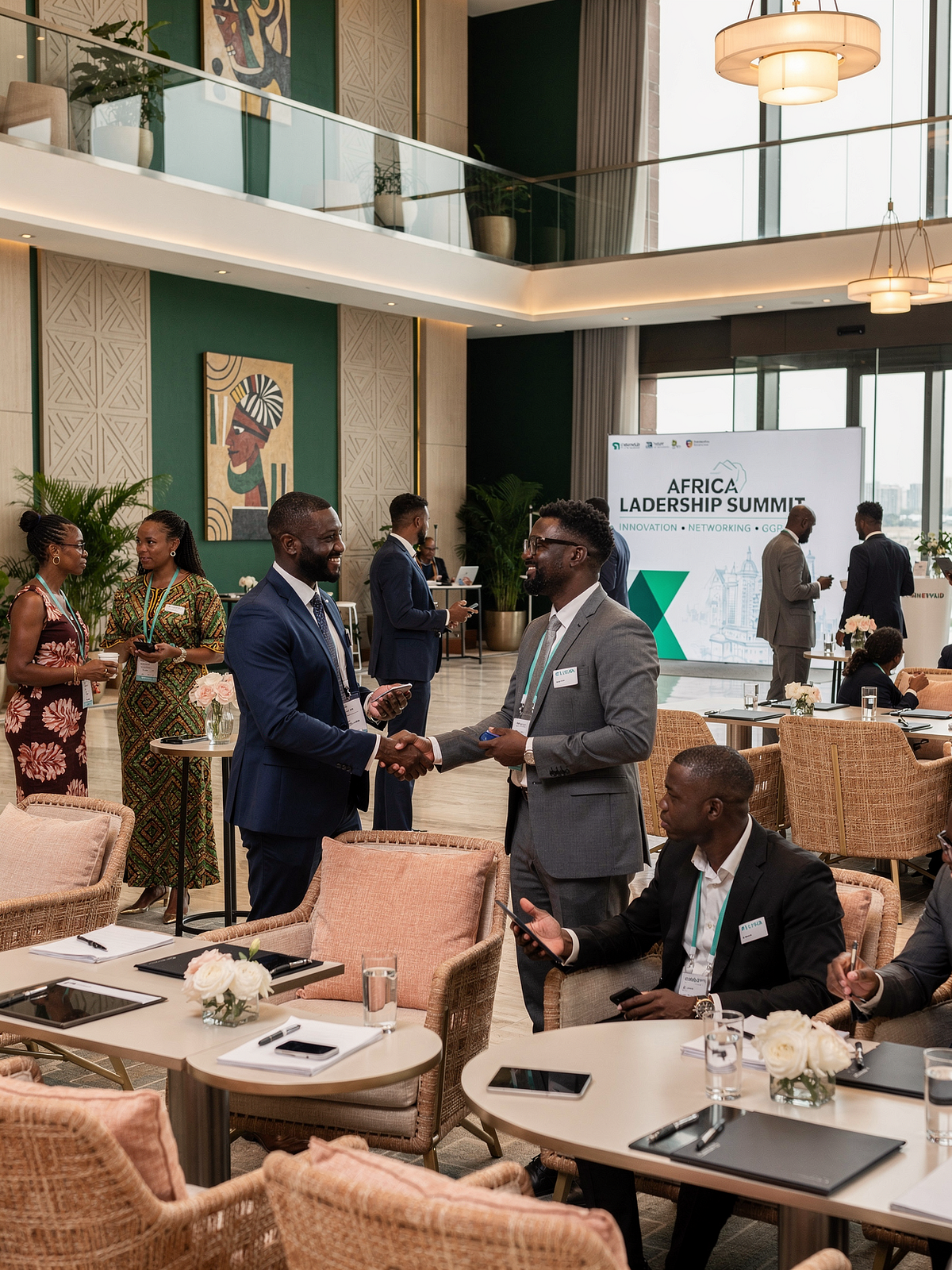 Delegates networking at Africa Leadership Summit